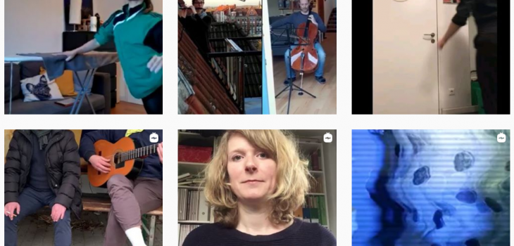 Collage von Bildern aus Videos in Social Media zum thema "Kultur in Zeiten von Corona"